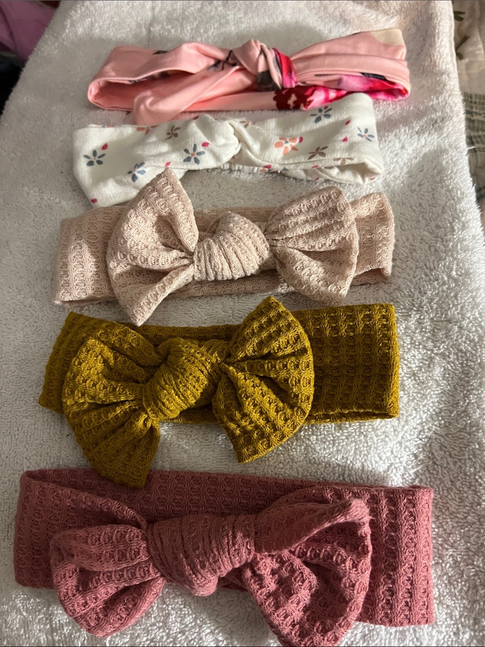 Jessica Simpson Girls Bow Headband Set - Pink, White, Beige, Mustard, Rose